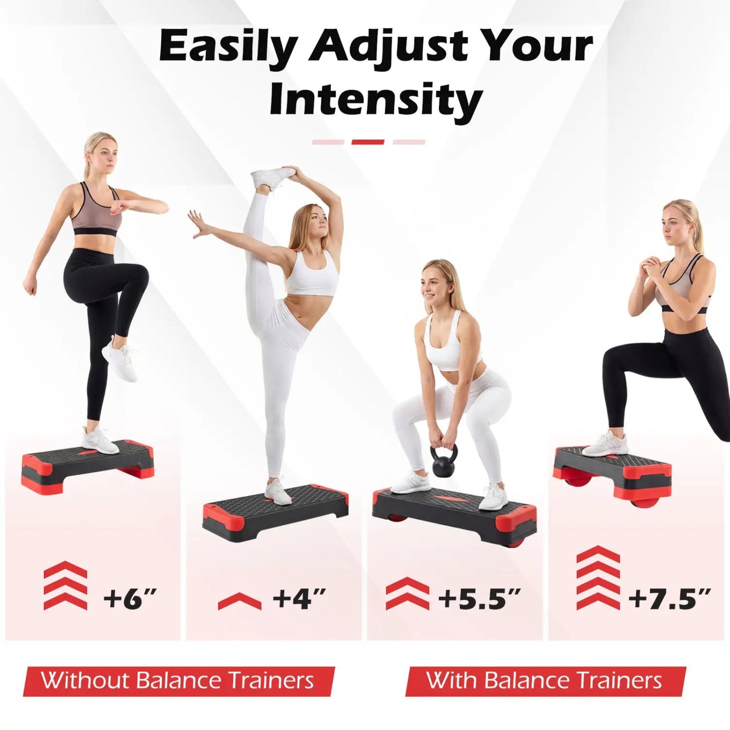 3-in-1 Aerobic Step Platform with Risers