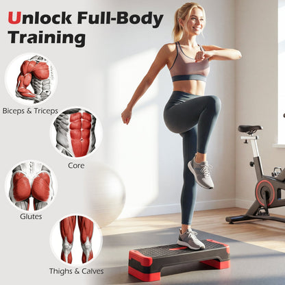 3-in-1 Aerobic Step Platform with Risers