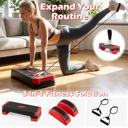 3-in-1 Aerobic Step Platform with Risers