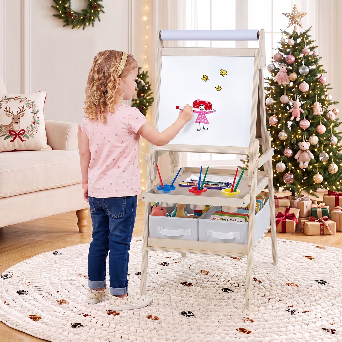 3-in-1 Kids Art Easel DirectDeals with magnetic whiteboard and chalkboard on Tampa Home & Garden Store