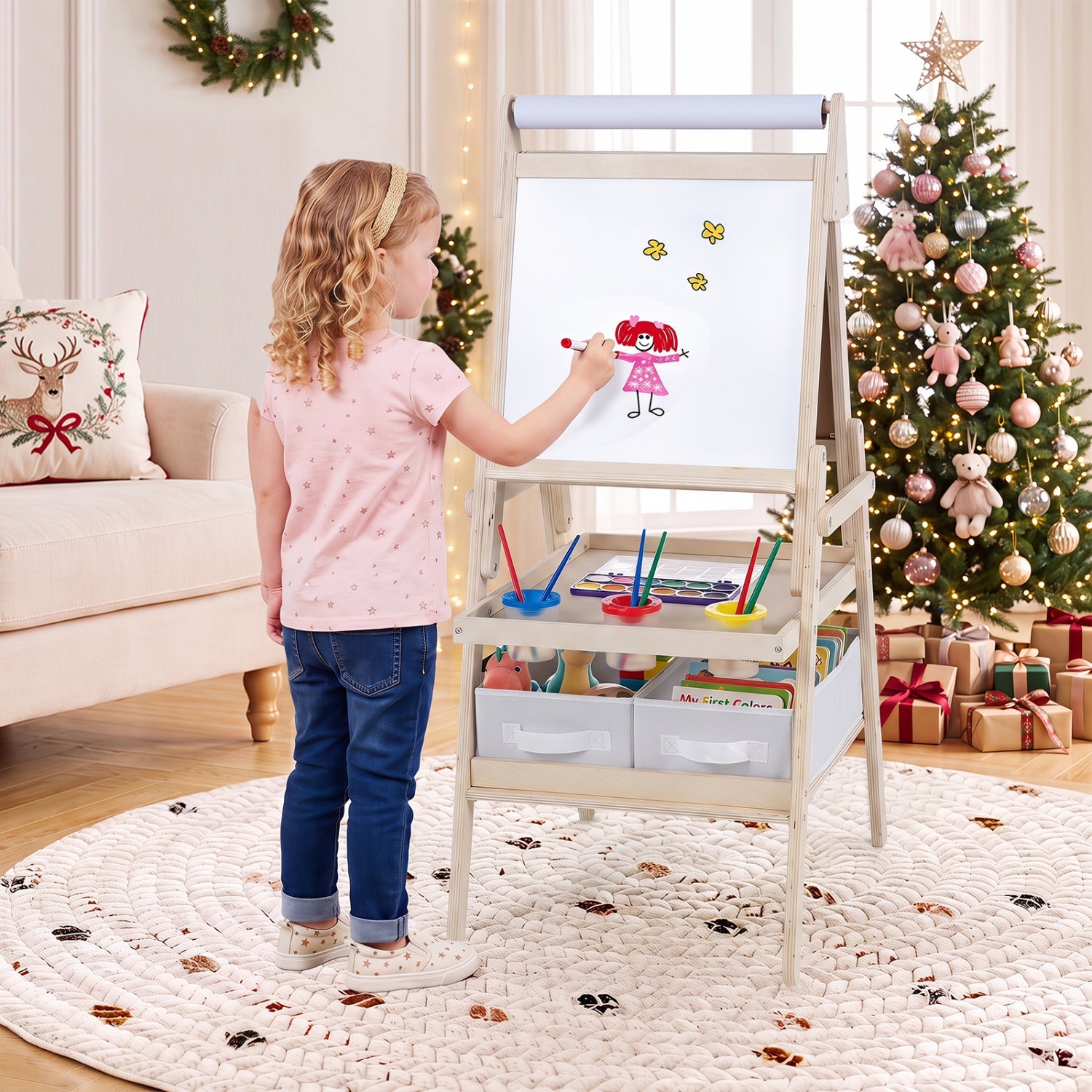 3-in-1 Kids Art Easel DirectDeals with magnetic whiteboard and chalkboard on Tampa Home & Garden Store