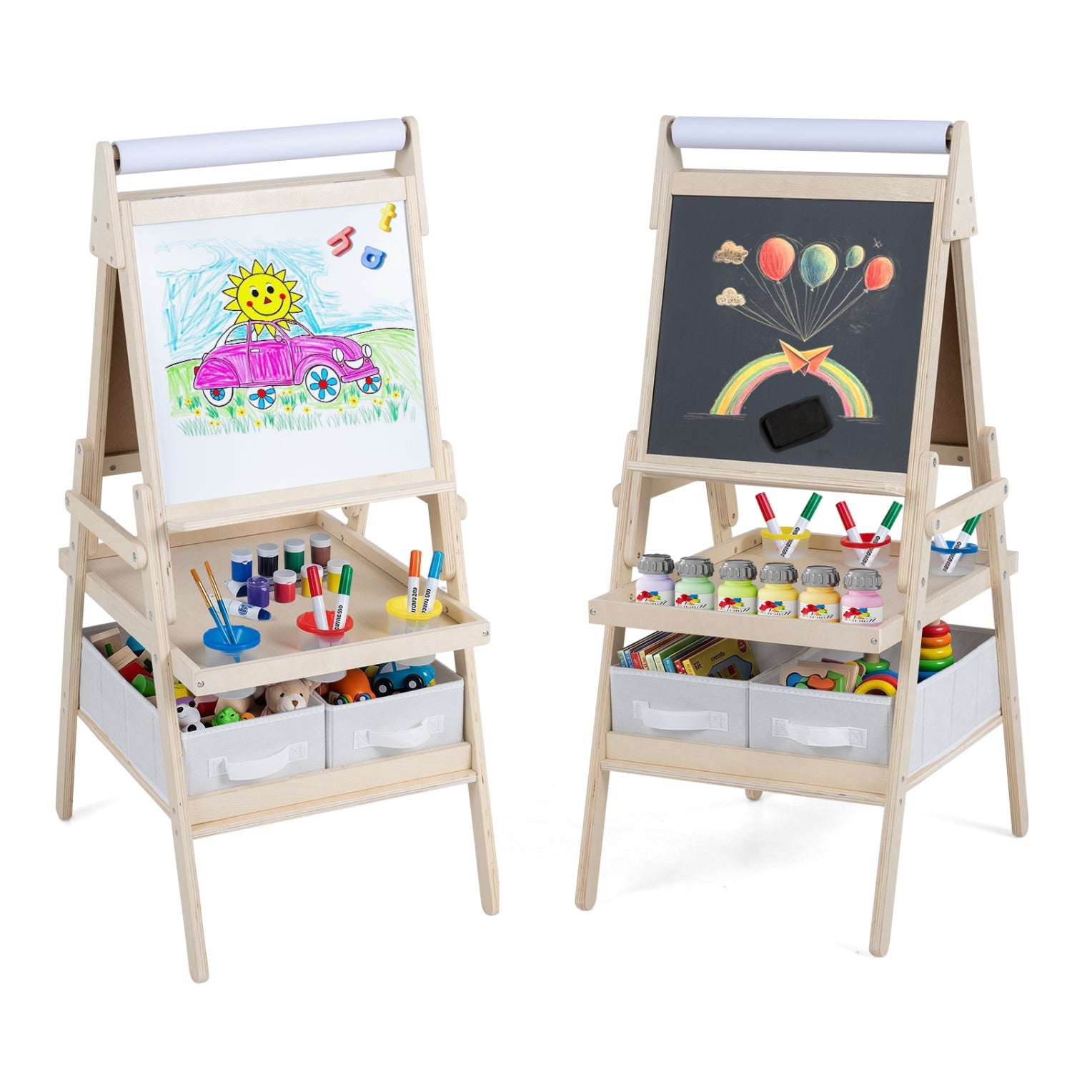 3-in-1 Kids Art Easel DirectDeals, wooden easel with magnetic whiteboard & chalkboard on Tampa Home & Garden Store