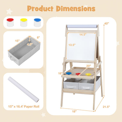 3-in-1 Kids Art Easel, wooden with magnetic whiteboard and chalkboard, DirectDeals on Tampa Home & Garden Store
