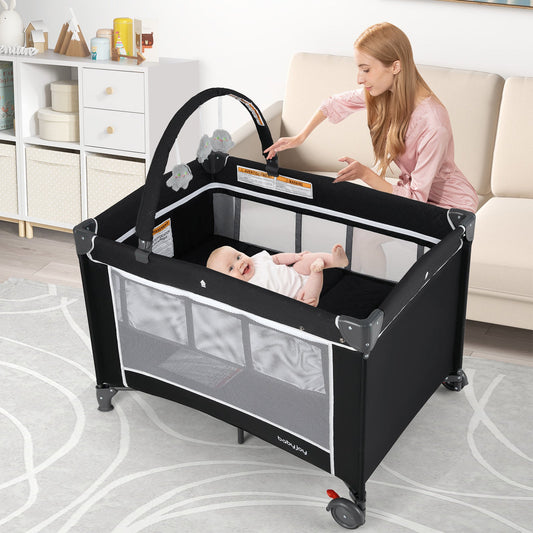 3-in-1 Portable Baby Crib and Playpen with Changing Table - Tampa Home & Garden Store