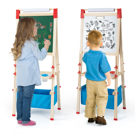 3-in-1 Double-Sided Adjustable Kid Easel for 3-8 Years Old Toddlers - Tampa Home & Garden Store