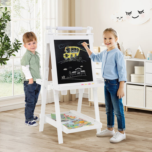 3-in-1 Double-sided Art Easel with Chalkboard and Magnetic Whiteboard - Tampa Home & Garden Store