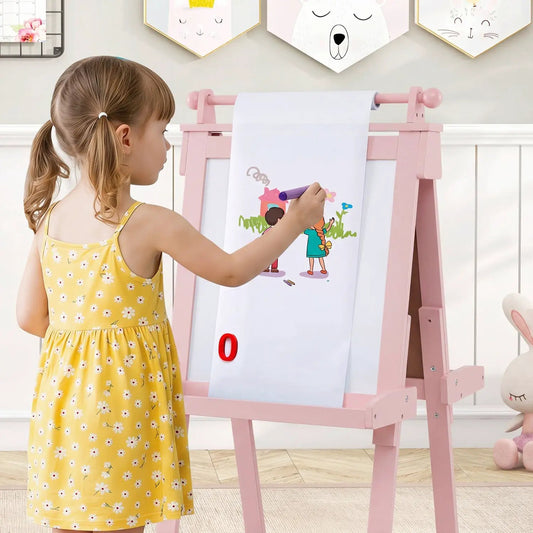 Pink DirectDeals Double-Sided Kids Art Easel with Whiteboard & Chalkboard on Tampa Home & Garden Store