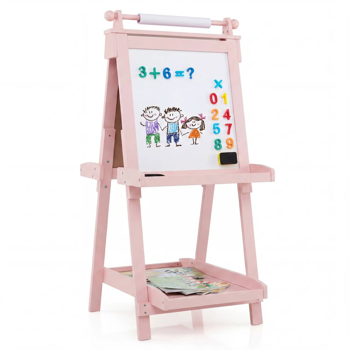 Double-Sided Kids Art Easel with Chalkboard