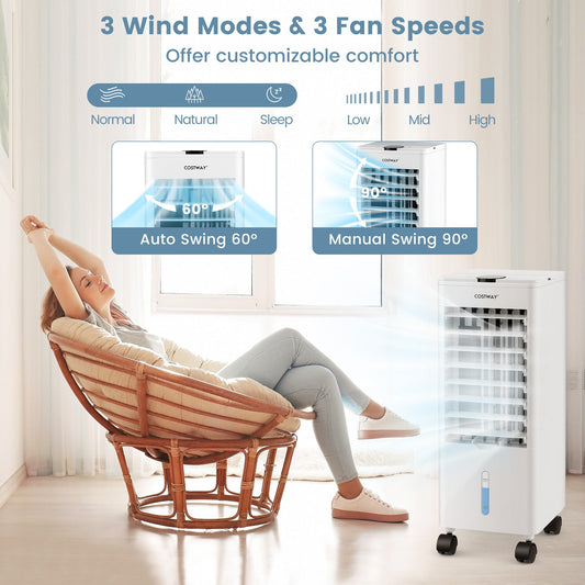 3-in-1 Evaporative Air Cooler with Remote for Home Office-White - Tampa Home & Garden Store