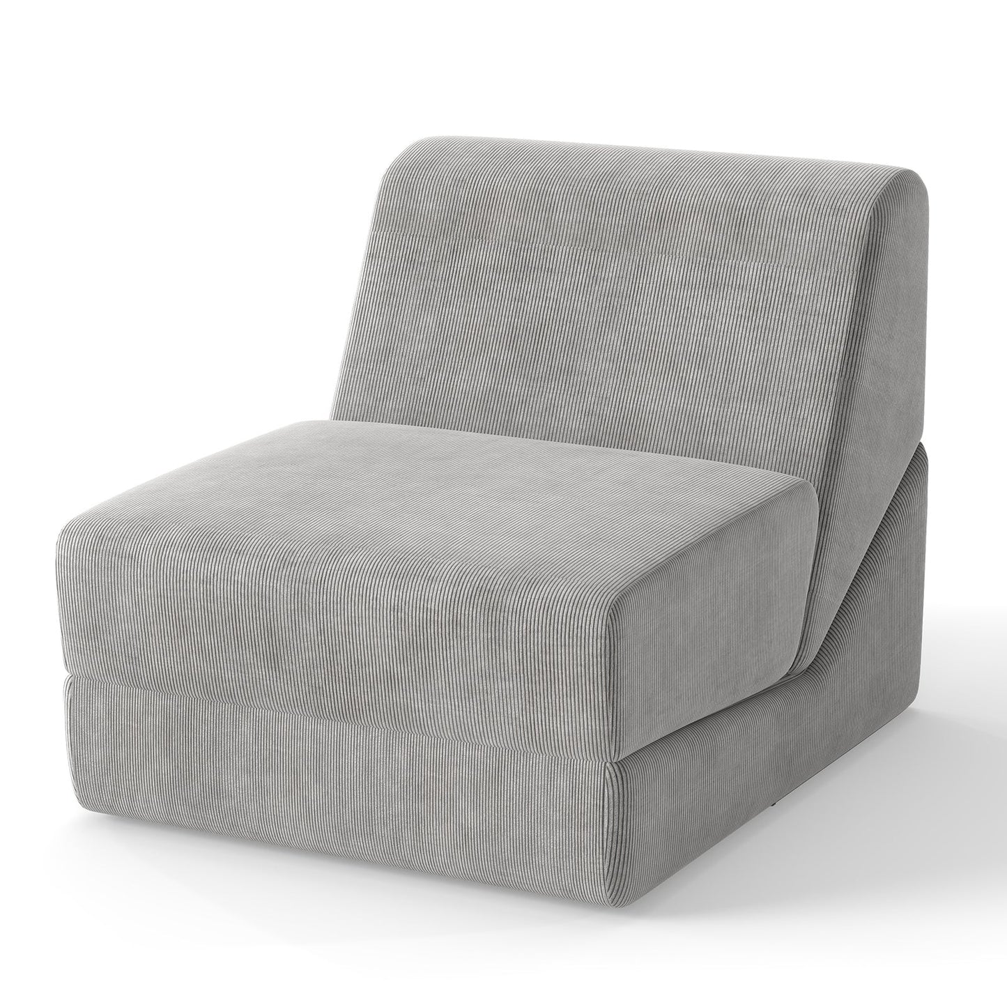 3-in-1 Folding Sofa Bed with Washable Zippered Cover-Gray