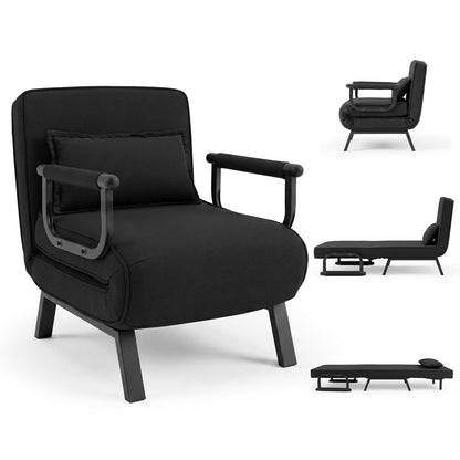 DirectDeals 3-in-1 folding sofa bed with adjustable backrest, black fabric on Tampa Home & Garden Store