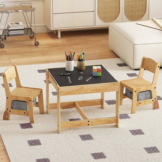 3 in 1 Kids Table and Chair Set with Removable Tabletop and 2 Storage Drawers - Tampa Home & Garden Store