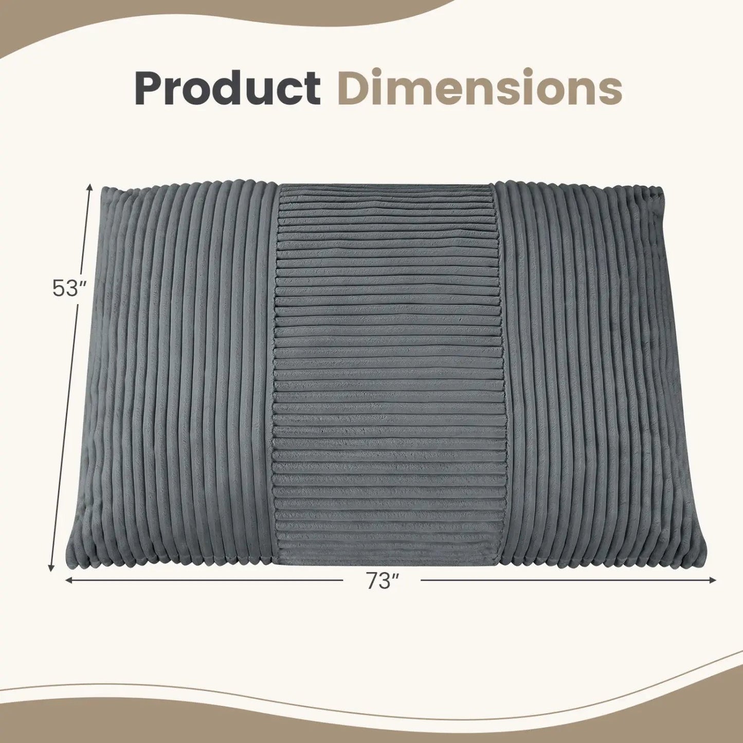 3 in 1 Convertible Bean Bag Chair with Corduroy