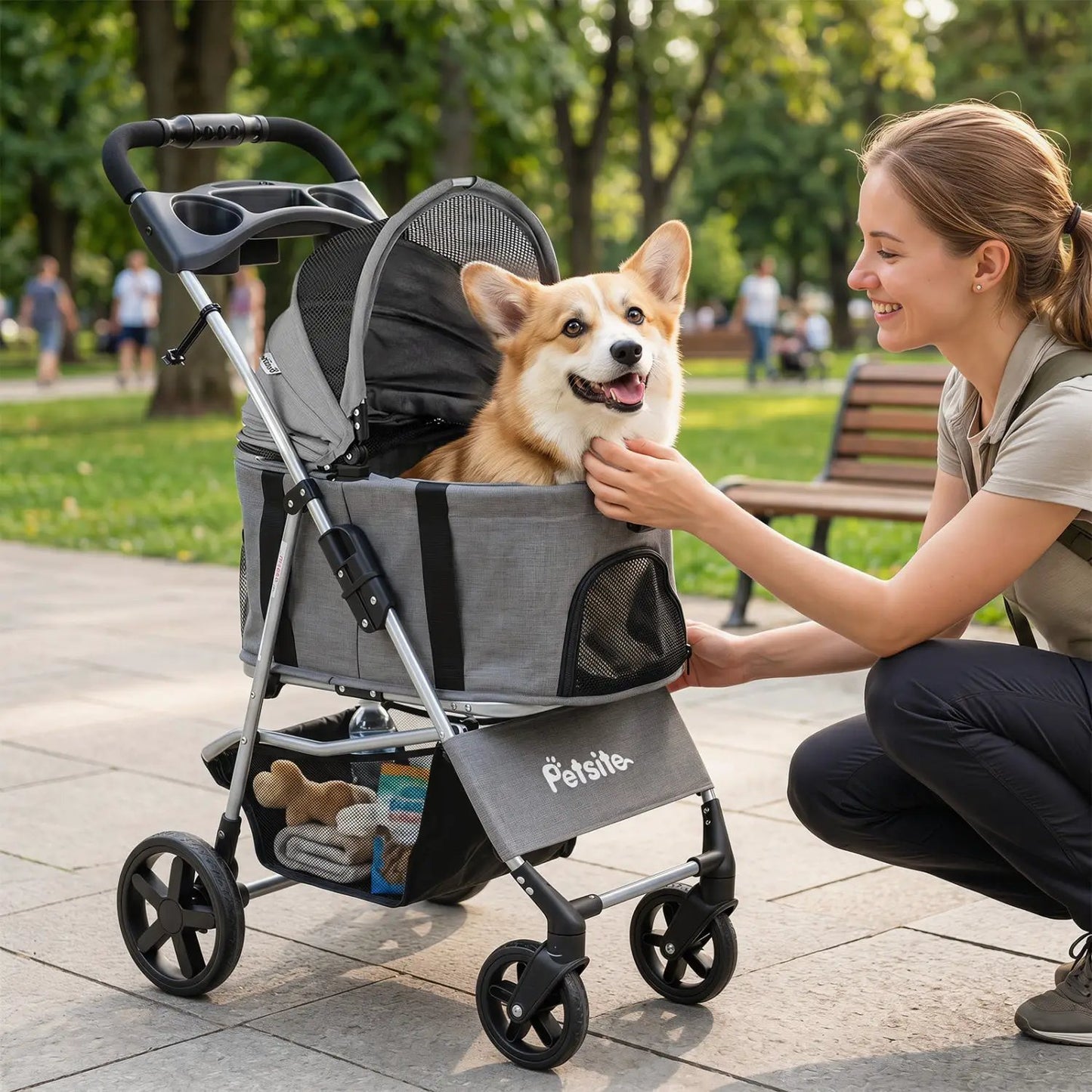 Three In One Foldable Pet Stroller For Small Dogs