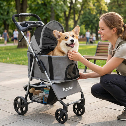 Three In One Foldable Pet Stroller For Small Dogs