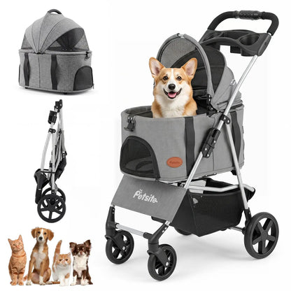 Three In One Foldable Pet Stroller For Small Dogs