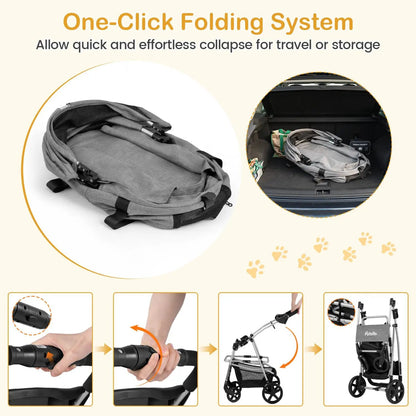 Three In One Foldable Pet Stroller For Small Dogs