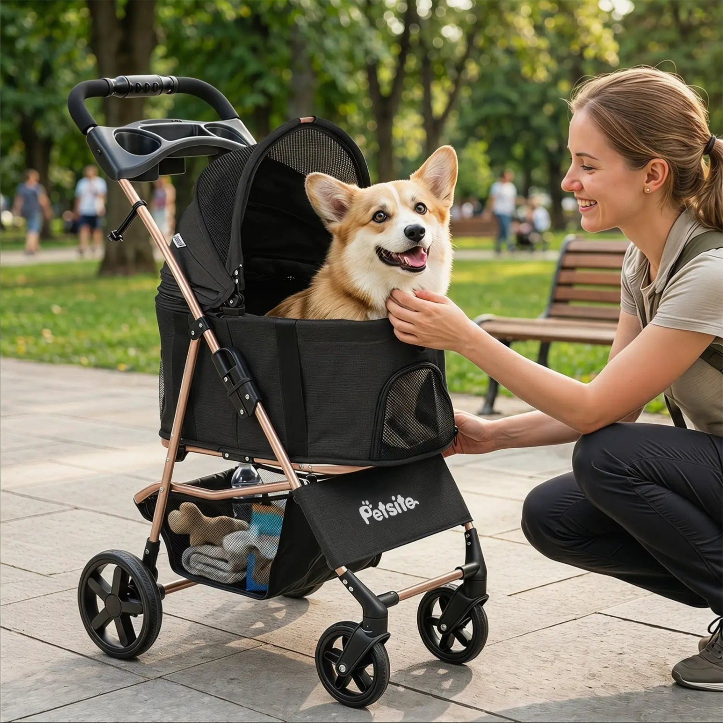 Three In One Foldable Pet Stroller For Small Dogs