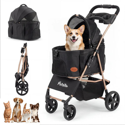Three In One Foldable Pet Stroller For Small Dogs