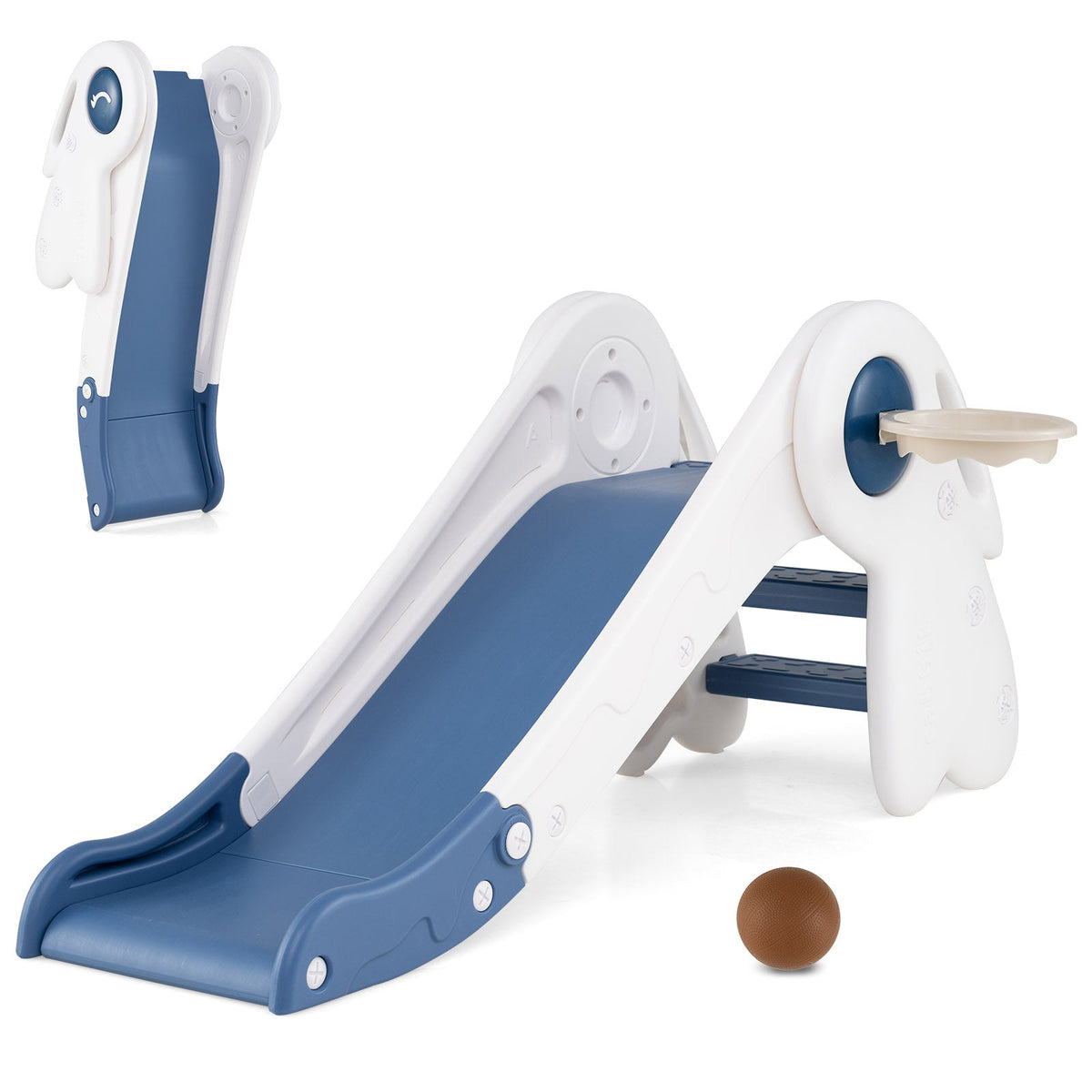 3 in 1 toddler slide climber playset with basketball hoop DirectDeals blue and white plastic on Tampa Home & Garden Store