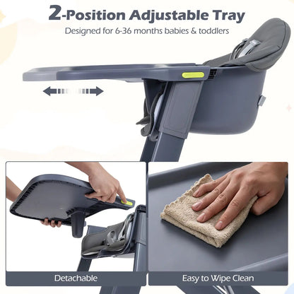 3 in 1 Washable Baby High Chair with Tray