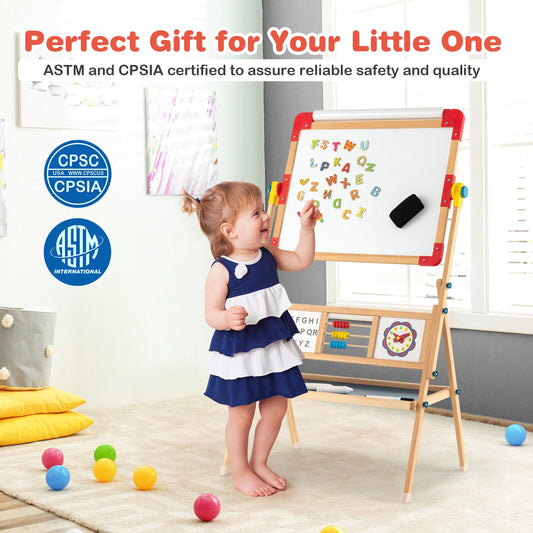3-in-1 Wooden Art Easel for Kids with Drawing Paper Roll - Tampa Home & Garden Store