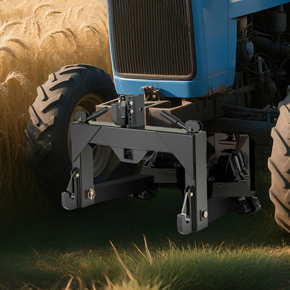 Enganche rápido de 3 puntos con perno ajustable de 5 niveles para agricultura - Negro