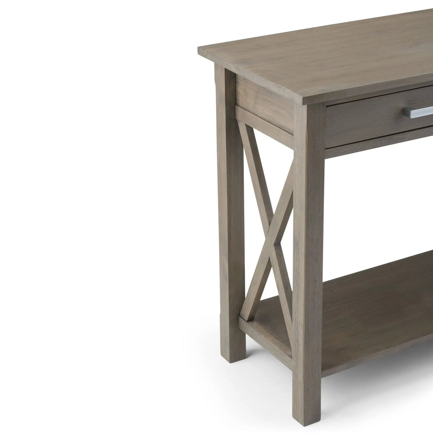 Kitchener Handcrafted Console Table weathered wood, metal drawer pull, Unique Piece Furniture on Tampa Home & Garden Store