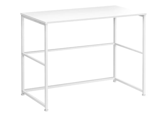 White metal computer desk frame with top, left-right setup Unique Piece Furniture on Tampa Home & Garden Store