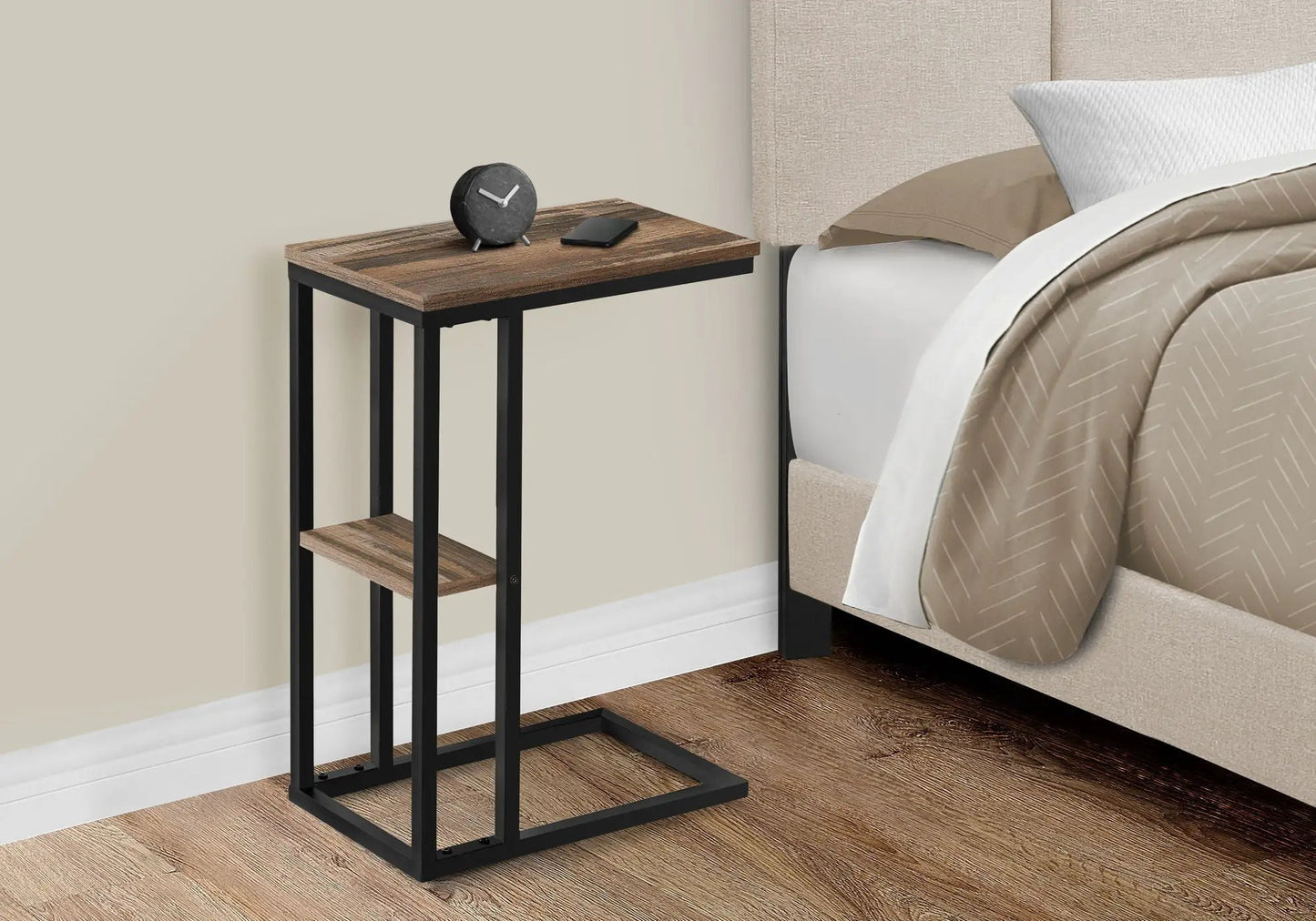 C Shaped Accent Table with Contemporary Design