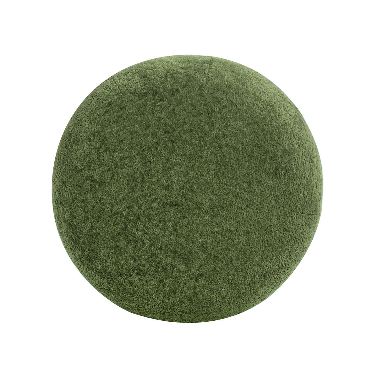 Dark Green Low Round Upholstered Ottoman with textured fabric on Tampa Home & Garden Store