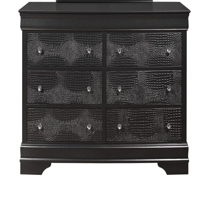 Dark gray crocodile-embossed dresser with sparkling crystal knobs on Tampa Home & Garden Store