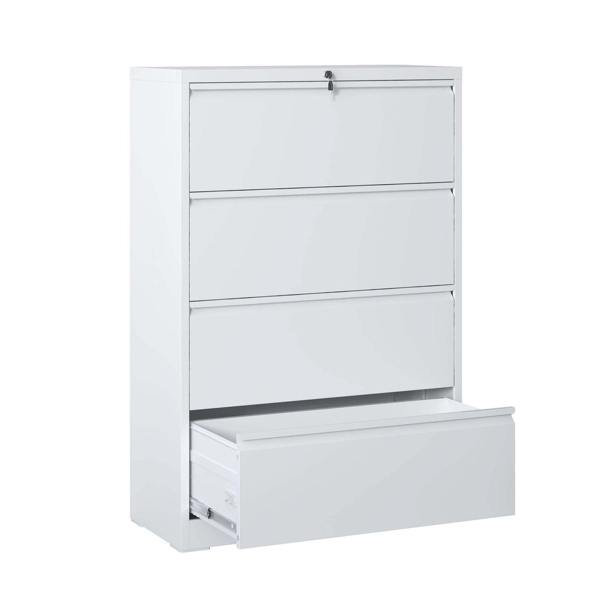 Premium drawer metal lateral file cabinet with lock by HouseOfZazla in white on Tampa Home & Garden Store