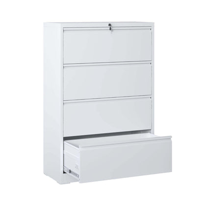 Premium drawer metal lateral file cabinet with lock by HouseOfZazla in white on Tampa Home & Garden Store