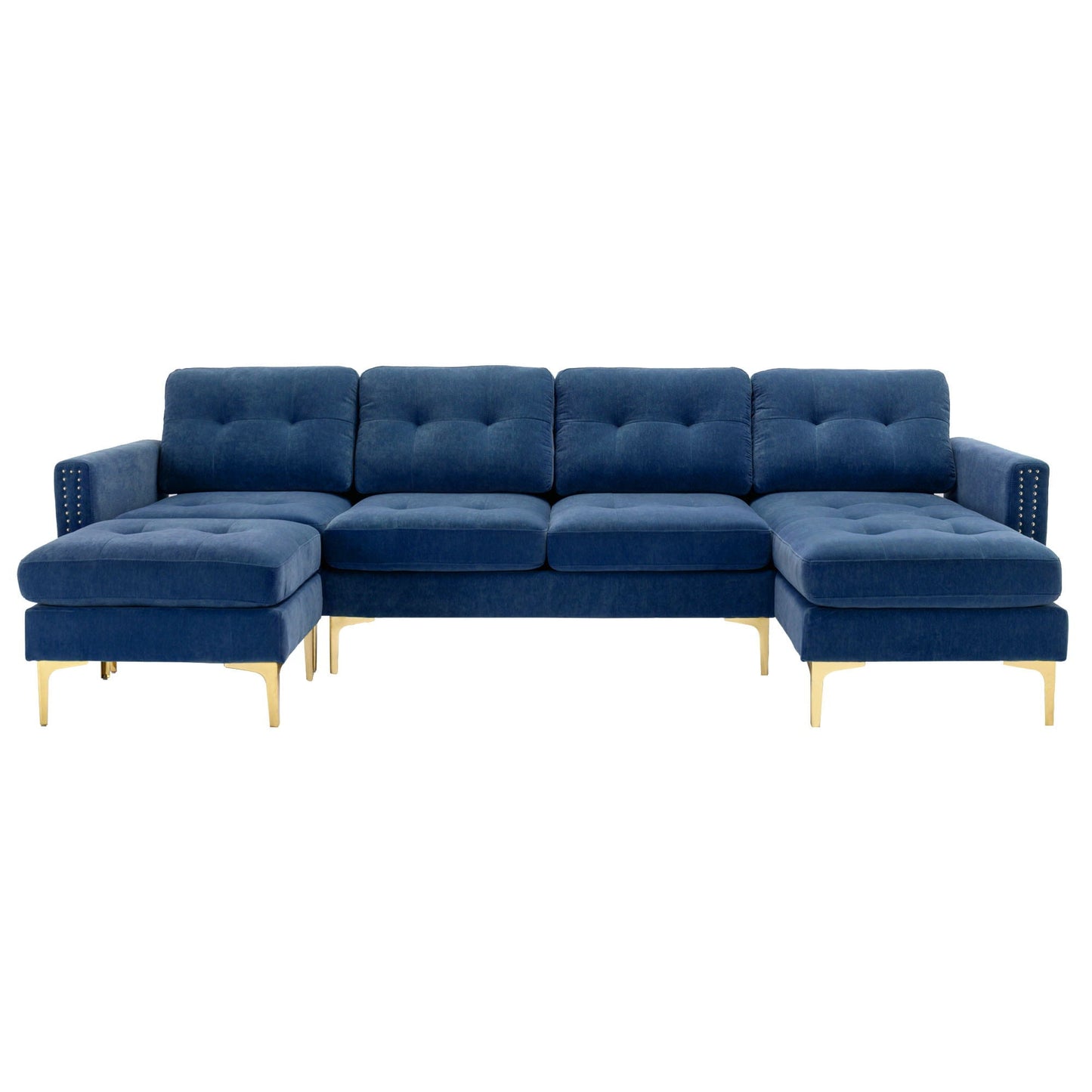 Modern Convertible Sectional Sofa and Ottoman