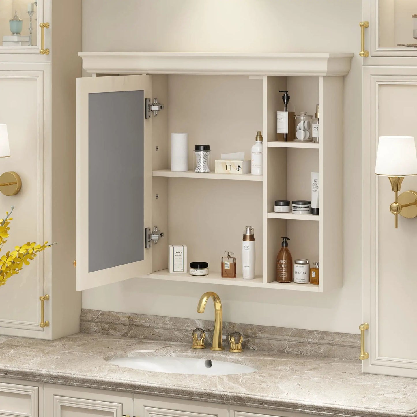 Wall Mounted Bathroom Storage Cabinet With Mirror