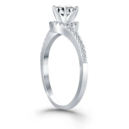 14k white gold bypass swirl diamond halo engagement ring by Bids.com on Tampa Home & Garden Store