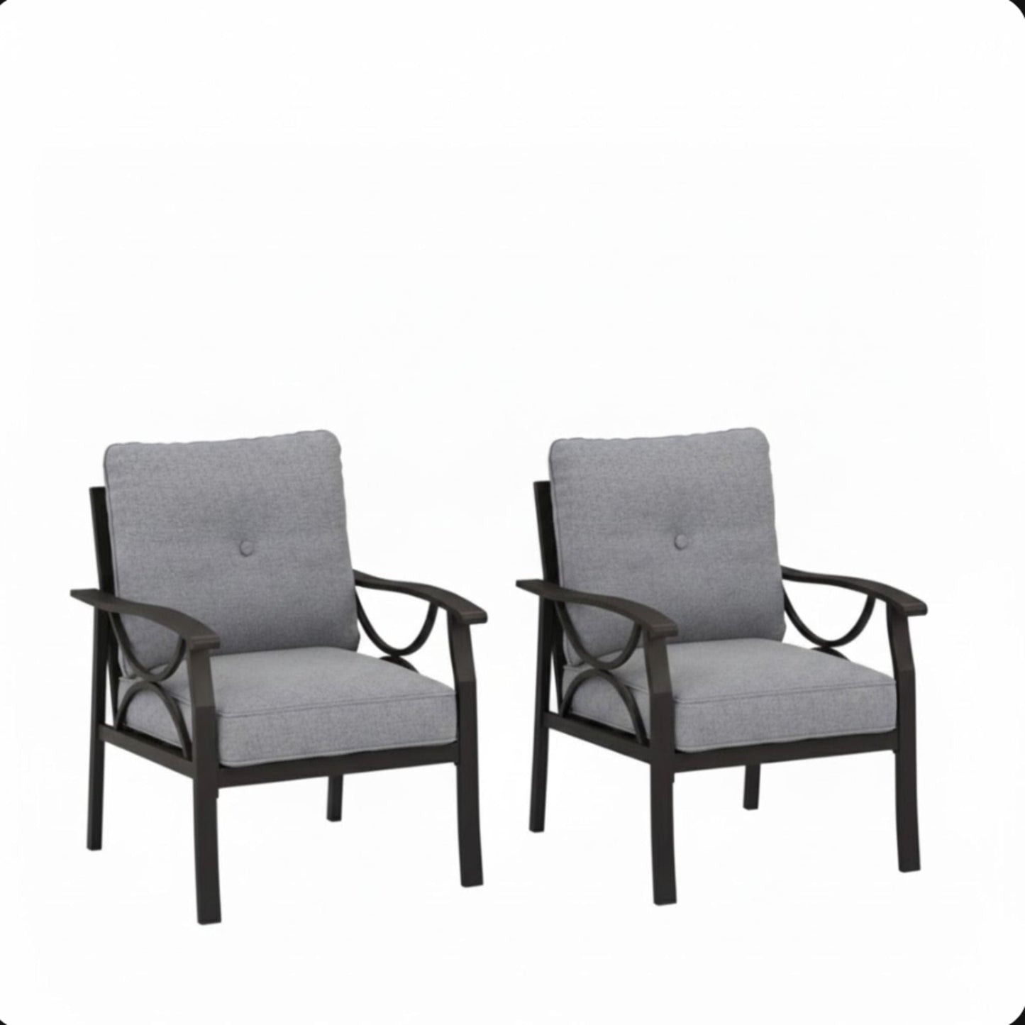 All-Weather Armchairs with Cushions, set of 2, gray cushions, chairs by HouseOfZazla on Tampa Home & Garden Store