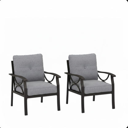 All-Weather Armchairs with Cushions, set of 2, gray cushions, chairs by HouseOfZazla on Tampa Home & Garden Store