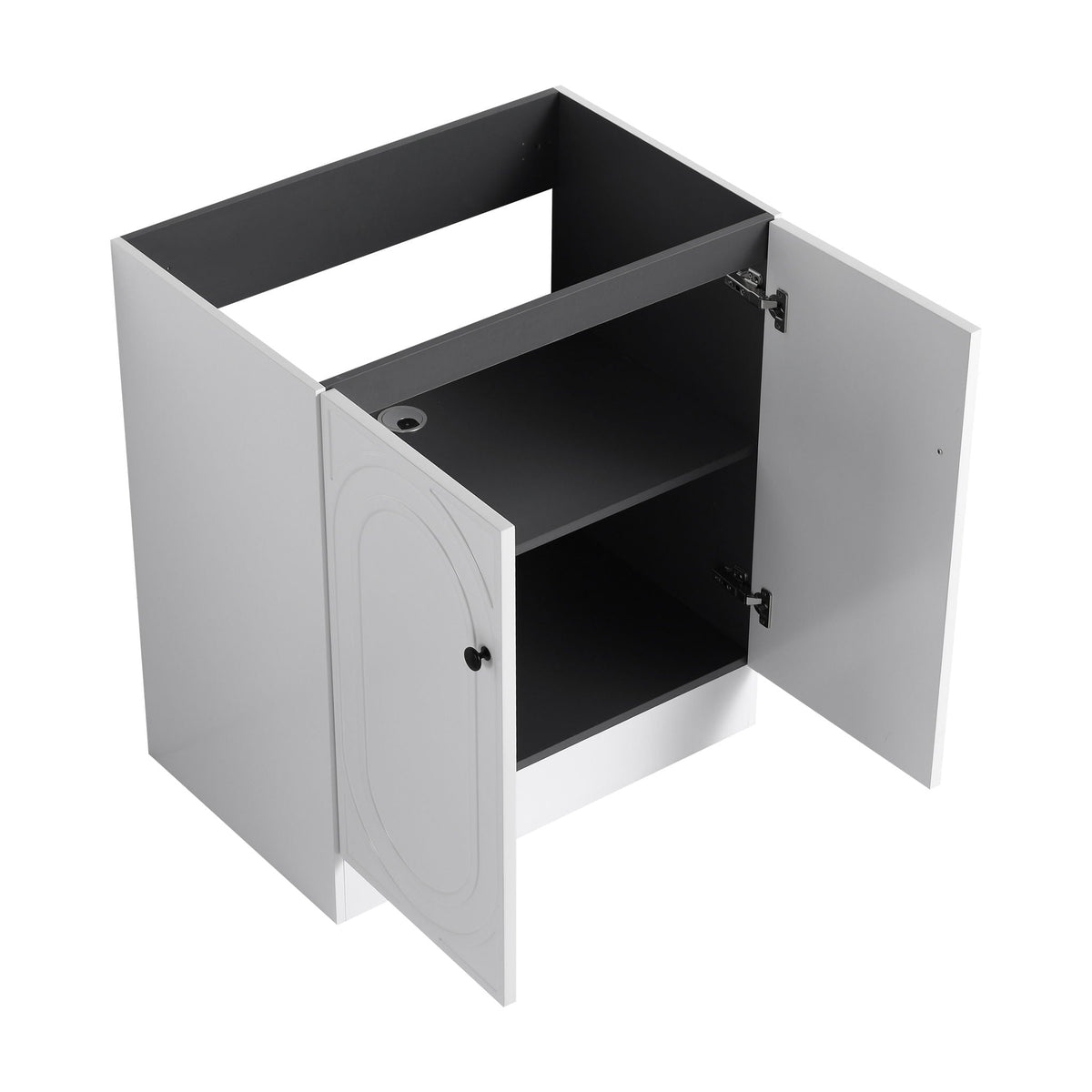 Freestanding bathroom vanity with soft-close hinges, dark interior by HouseOfZazla on Tampa Home & Garden Store