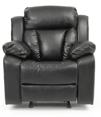 Comfortable Rocking Motion Recliner in black leather by Unique Piece Furniture on Tampa Home & Garden Store