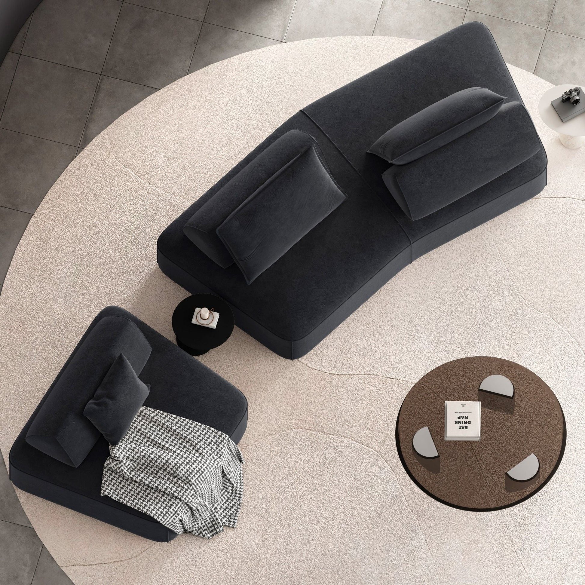 Modern Luxury Oversized Modular Sectional Sofa Set by HouseOfZazla dark navy 2-piece on Tampa Home & Garden Store
