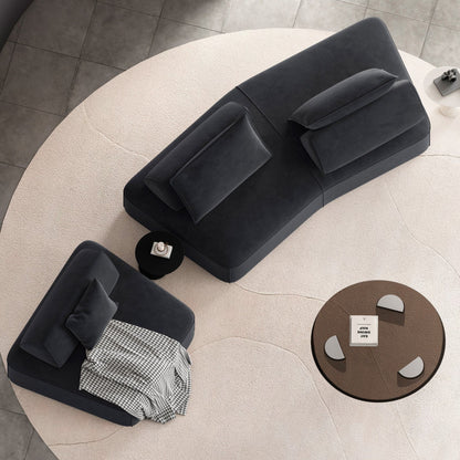 Modern Luxury Oversized Modular Sectional Sofa Set by HouseOfZazla dark navy 2-piece on Tampa Home & Garden Store