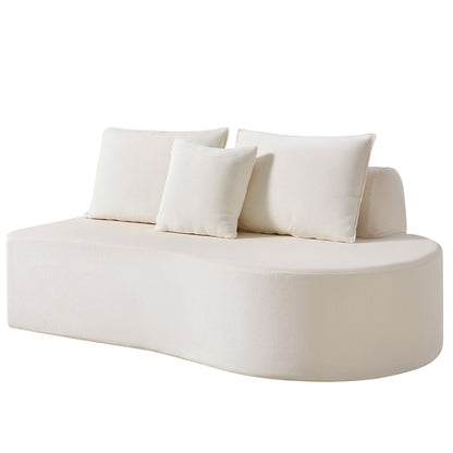 138.6-inch Modern Curved Modular Sectional Sofa by HouseOfZazla in cream fabric on Tampa Home & Garden Store