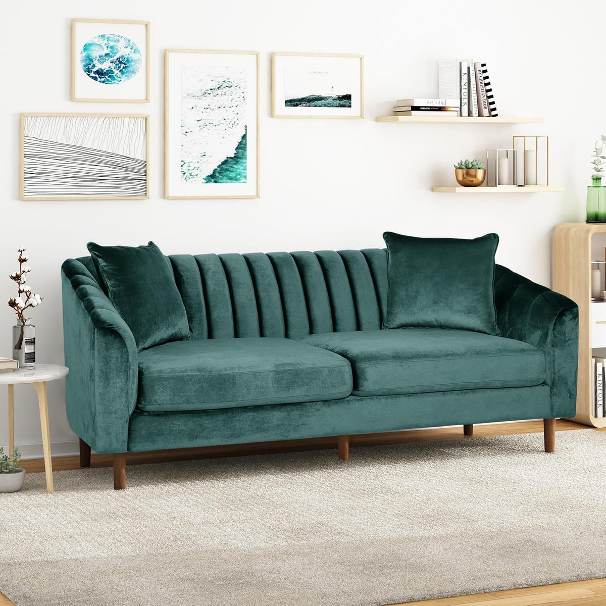 Contemporary Three Seater Sofa with Button Stitch