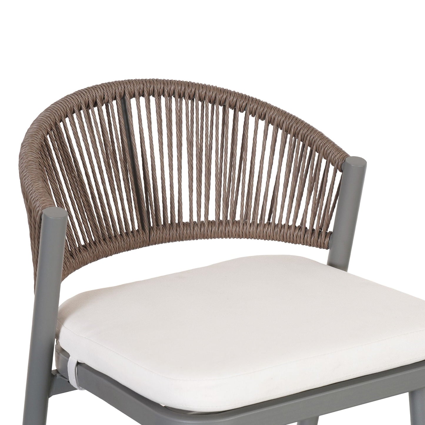 Outdoor Bar Stools With Scallop Cushion And Frame