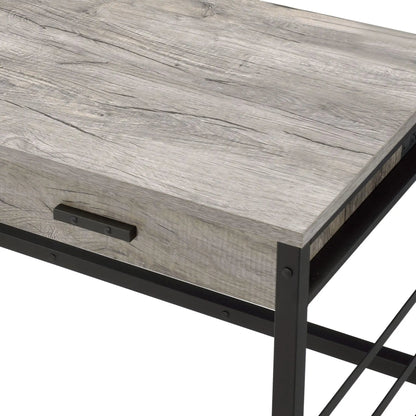 Weathered Writing Desk With USB and Oak Top