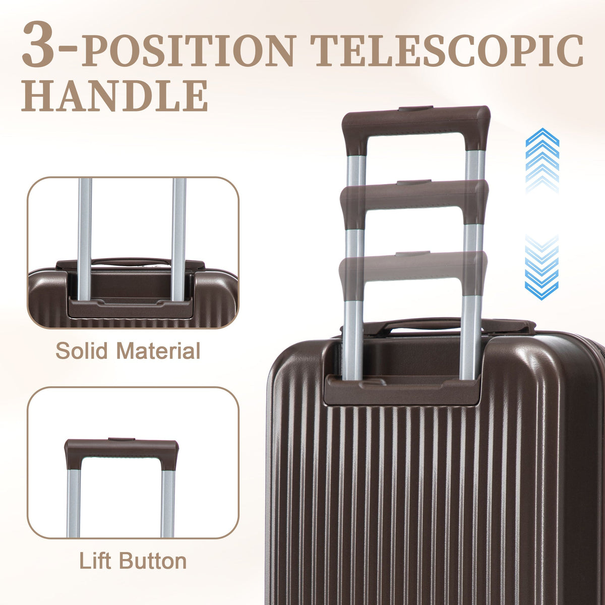 Luggage set 14' & 20' ABS spinner wheels brown hard-shell with cosmetic case HouseOfZazla on Tampa Home & Garden Store