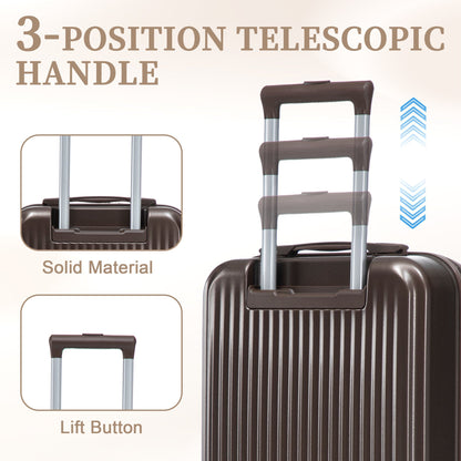 Luggage set 14' & 20' ABS spinner wheels brown hard-shell with cosmetic case HouseOfZazla on Tampa Home & Garden Store