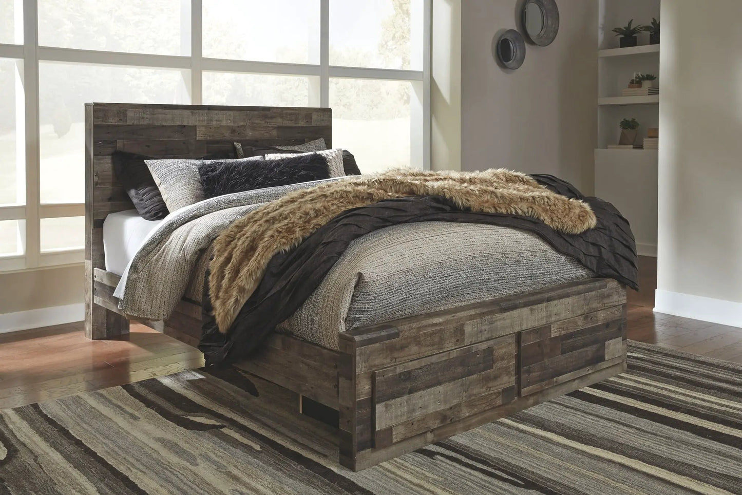 Derekson Panel Bedroom Set with Butcher Block